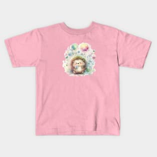 Hedgehog on a flower clearing Kids T-Shirt